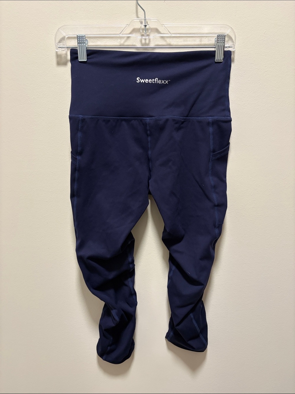 High-Rise Navy Women's Active Leggings - Picture 2 of 4